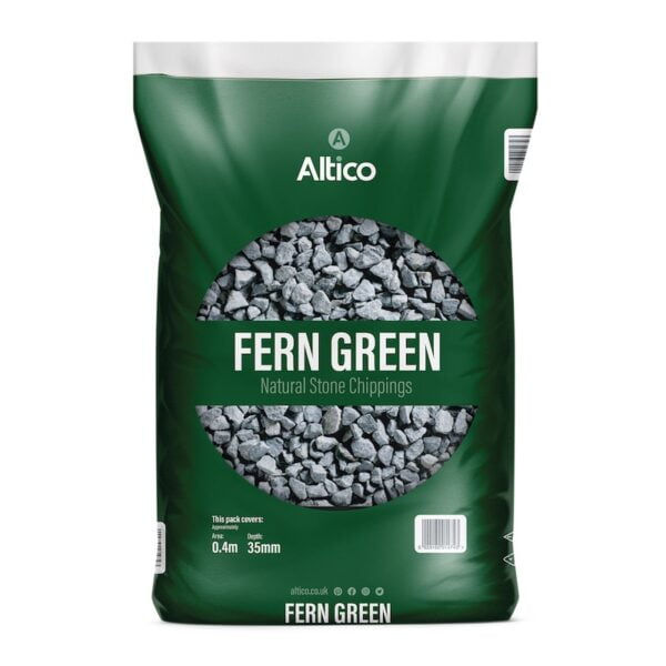 2 BAGS OF 20KG FERN GREEN  CHIPPINGS