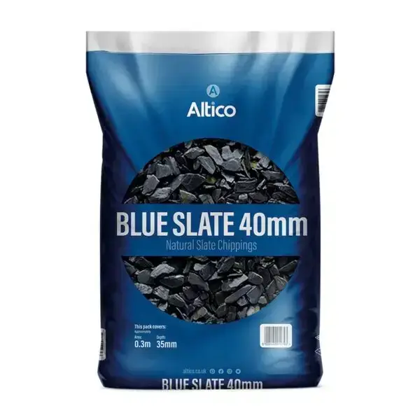 2 BAGS OF 20KG 40MM BLUE SLATE CHIPPINGS