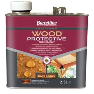 2.5 LITRE DARK BROWN WOOD PROTECTIVE TREATMENT BARRETTINE