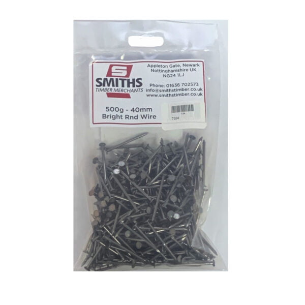 40MM BRIGHT ROUND WIRE NAILS 500G scaled 1