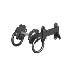 RING GATE LATCH BLACK EPOXY COATED 150MM