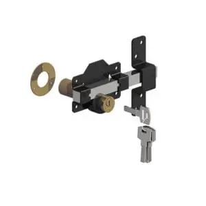 LONG THROW DOUBLE LOCKING GATE LOCK BLACK 70MM