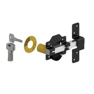 LONG THROW SINGLE LOCKING GATE LOCK BLACK 70MM