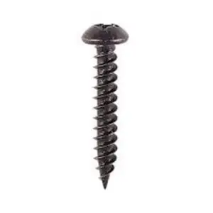 1.1/2" X NO 10 BLACK JAP'D ROUND HEAD SCREWS 25 PACK