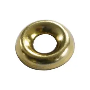 SCREW CUP WASHERS  NO 8  BRASSED 16 PACK
