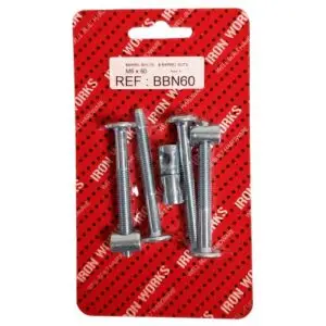 M6 X 60MM BARELL BOLTS & NUTS 4 PACK